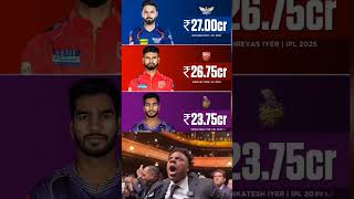 IPL2025 most price players shreyas lyer❤️shorts cricket viral viral viral [upl. by Ameh]