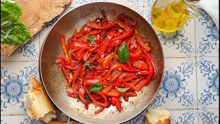 Italian Fried Peppers  Quick and Easy Side Dish [upl. by Annasoh]