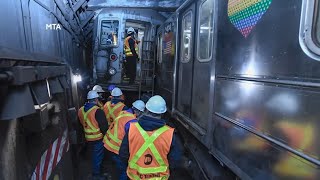 NTSB investigating subway train collision derailment that injured 26 people [upl. by Jaquenette]