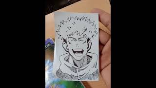 anime yujiitadori art drawing JujutsuKaisen drawing Yuji Itadori [upl. by Ackler]