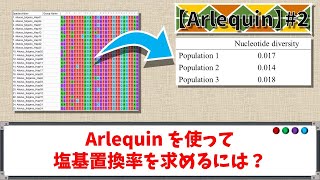 【Arlequin】Arlequin の 使い方・塩基置換率  Nucleotide diversity 2 [upl. by Ayatal]