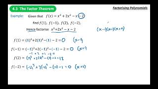 FM 46 The Factor Theorem [upl. by Nibram]