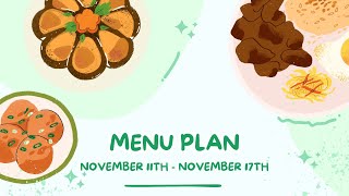 Menu Plan 1111  1117  What Were Eating For Dinner This Week [upl. by Jerol]