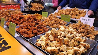 치킨의 성지 줄서서 먹는 망원시장 치킨 닭강정 통닭 길거리음식  Crispy Spicy chicken Dakgangjung  Korean Street food [upl. by Hoisch]