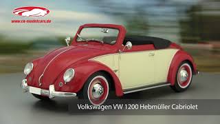 ckmodelcarsvideo Volkswagen VW 1200 Hebmüller Cabriolet Baujahr 1949 rotcreme KKScale [upl. by Lawton]