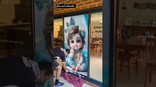 Beautiful cute krishna ji image ll windows cleaning ll viralvideo [upl. by Carrnan682]