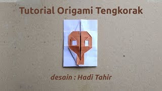 Cara Membuat Origami Tengkorak How to make Origami Skull Tutorial [upl. by Yzus341]