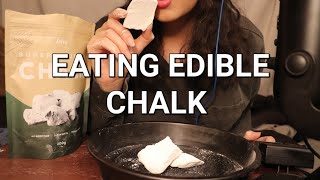 Trying Edible Chalk ASMR Super Crunchy [upl. by Oralee]