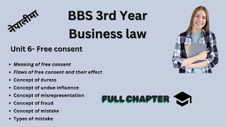 Concept of free consent bbs 3rd yearbusiness lawchapter6Free consent bbs [upl. by Wernsman]