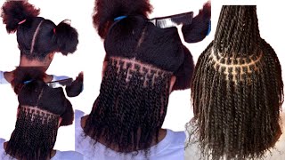 How to micro twist on relaxed hair using darling afro bulk human hair microtwists twist minitwist [upl. by Kati]