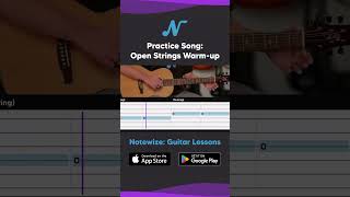 Beginner Acoustic Guitar Open Strings Warmup Lesson Part 3 guitar guitarlesson guitarlessons [upl. by Tri]