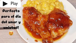 Deliciosa cena de Pollo con BBQ receta polloconbbq cena [upl. by Erny]