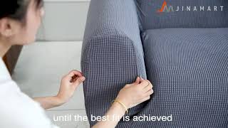 JINAMART Couch CoverOne Piece Sofa Cover Instruction [upl. by Mecke]