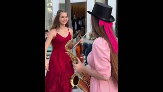 Gimme Gimme Gimme  ABBA  Karolina Protsenko amp Avelina Kushnir  Violin and SAX COVER [upl. by Arrek]