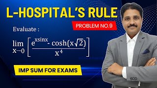 L HOSPITALS RULE LECTURE 7 SOLVED PROBLEM 9  DIFFERENTIAL CALCULUS TIKLESACADEMY [upl. by Yak]