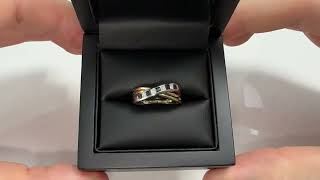 LFRD487S Sapphire amp Diamond Half Eternity CrossOver Ring 039ct 9k Gold [upl. by Draillih488]