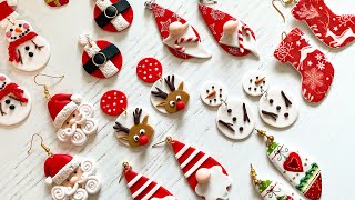 Polymer Clay Christmas Earrings Ideas and Tutorials [upl. by Kier]