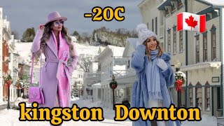 4 k 🇨🇦 Kingston Canada Freezing Winter with 20°C Temperature 🇨🇦 [upl. by Barhos620]