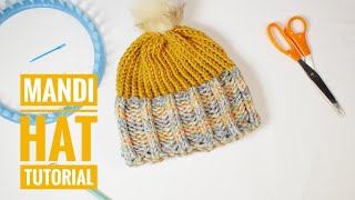 How to Loom Knit the Mandi Hat DIY Tutorial [upl. by Cornel]