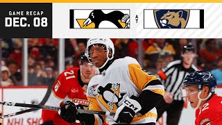 GAME RECAP Penguins at Panthers 120823  Johnstone Makes NHL Debut [upl. by Cort]