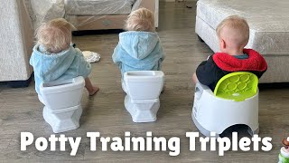 Potty Training TRIPLETSTips Tricks Did it work [upl. by Notnroht944]