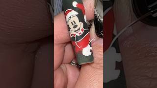 EXQUISITE Mickey and Minnie Christmas Nails ✨🎄😆 [upl. by Berard]