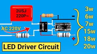 LED Driver Circuit 3w 6w 7w 15w 18w 20wLighting Tips [upl. by Auhel]