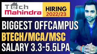 🔴TECH MAHINDRA Biggest OffCampus Hiring  BEBTechMCAMSC  Salary 33LPA55LPA [upl. by Tisdale956]