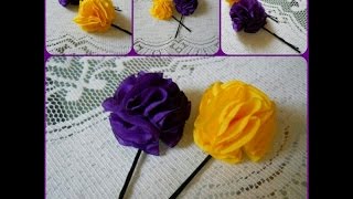 DIY flower hairpins tutorial [upl. by Henriha801]