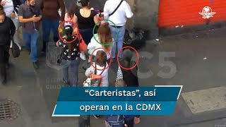 Captan a mujeres “carteristas” durante robo en el Centro de la CDMX [upl. by Astra454]