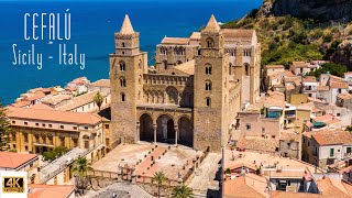 🇮🇹 4K drone video of Cefalù Sicily Italy [upl. by Bauer]