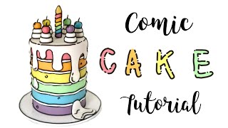 Comic Cake Tutorial  How to make cartoon cake  Cake decorating ideas  Cream Cake decoration [upl. by Aw]