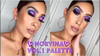 NORVINA VOL1 PALETTE MAKEUP TUTORIAL💜 [upl. by Gnauq]