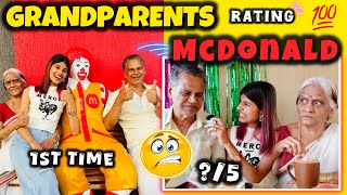 GRANDPARENTS RATING MCDONALDS🤣🍔  Trying for the first time💯  thejathangu😉 [upl. by Eadie70]