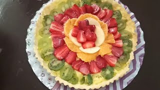 Tarte aux fruits تارت الفواكه بعجينة الصابلي و الكريمة سهلة و لذيذة [upl. by Rame]