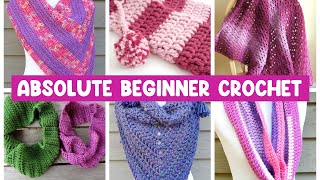 6 MUSTTRY Absolute Beginner Crochet Patterns [upl. by Assilev]