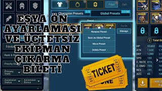 ÜCRETSİZ EKİPMAN ÇIKARMA BİLETİ  Raid Shadow Legends Türkçe [upl. by Inafit]