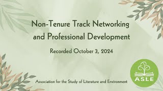 NonTenure Track Networking and Professional Development [upl. by Land]