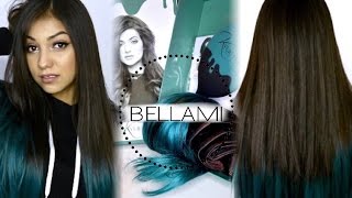 Bellami Kylie Hair Kouture Dark Brown Teal Ombre  How To Apply Them [upl. by Odnesor]