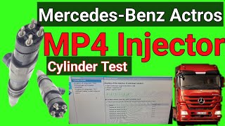 MP4 cylinder Test  Injection chak  MercedesBenz Actros Diagnosis Xentry MP4 Nozzle [upl. by Lrig]