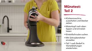 So stellen Sie den Abstand zwischen Rührer und Schüssel an der KitchenAid Küchenmaschine ein [upl. by Tiana463]