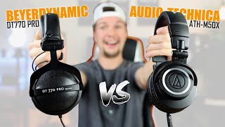 AudioTechnica ATHM50X VS Beyerdynamic DT770 Pro Headphone Comparison 2021 [upl. by Deevan]