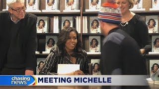 Michelle Obama book signing draws fans to Union Square [upl. by Eselahs425]