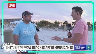 Volunteers help clean up St Pete beach after backtoback hurricanes [upl. by Rosdniw]