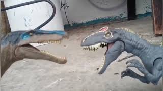 Allosaurus Vs Baryonyx Stop Motion Remake [upl. by Ahsinad]