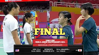 FINAL🇲🇾Low Zi YuDania Sofea VS 🇯🇵Ririna HiramotoAya Tamaki🔥 World Junior Championship 2024 [upl. by Antsirhc]