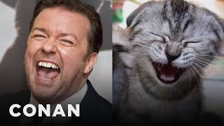 Ricky Gervais Looks Like Cats  CONAN on TBS [upl. by Nojel]