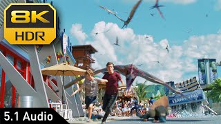 8K HDR • Attack of Flying Dinosaurs  Jurassic World • 51 Audio [upl. by Schreib457]