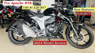 2024🔥Tvs Apache RTR 160 4v 2024 Model Full Review  Price Mileage New Features  RTR 160 4v [upl. by Nossah]