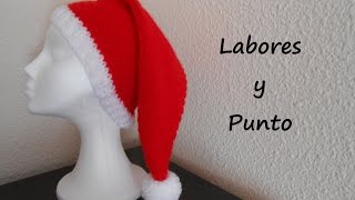 Como tejer gorro Papa Noel o Santa Claus en dos agujas [upl. by Murphy]